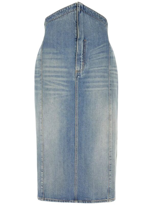 Alexander McQueen  denim midi skirt