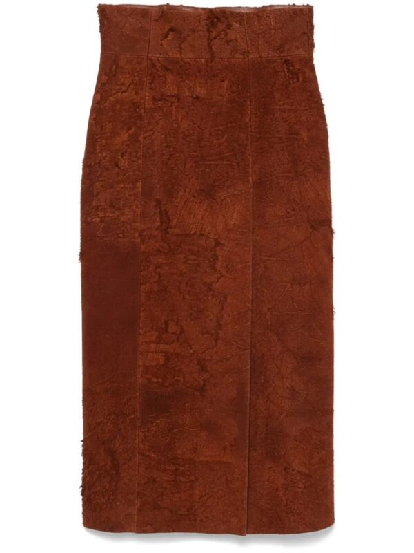 Alexander McQueen  suede midi skirt