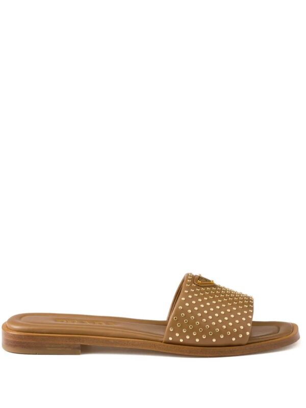 Prada  stud-embellished leather slides