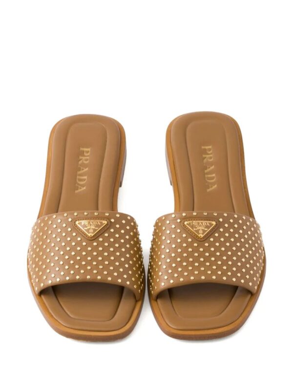 Prada  stud-embellished leather slides - Image 4