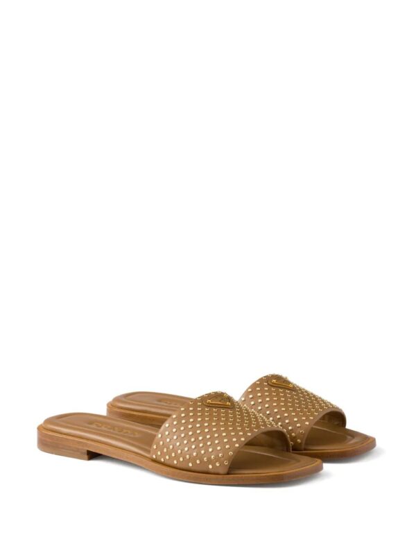 Prada  stud-embellished leather slides - Image 2