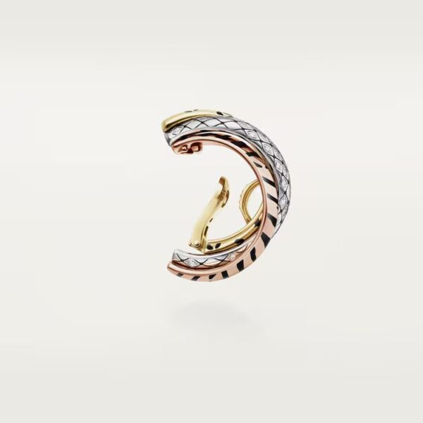 Cartier Trinity single earring, lacquer, half-paved - Image 2
