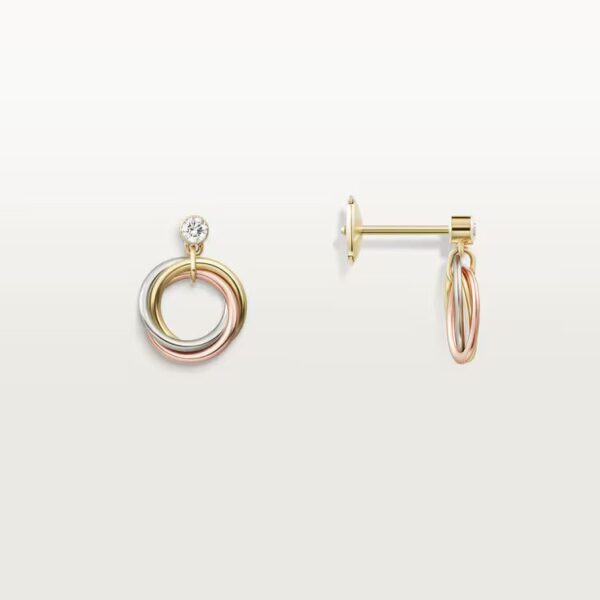 Cartier Trinity earrings, brilliant-cut diamonds - Image 3
