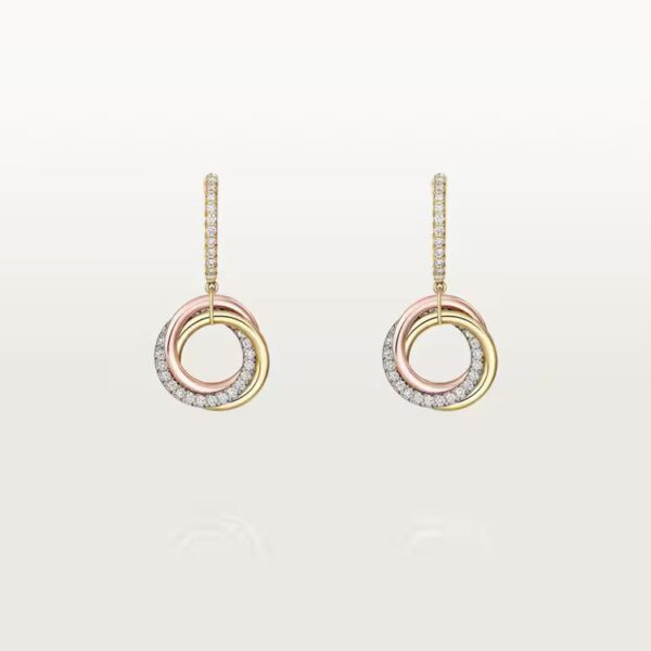 Cartier Trinity earrings, half-paved - Image 2