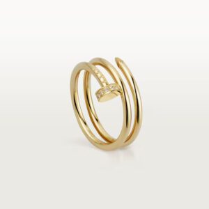 Cartier Juste un Clou ring, double, diamonds