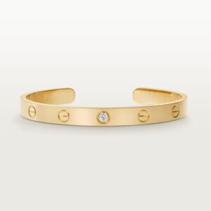Cartier LOVE cuff, open, classic model, 1 diamond