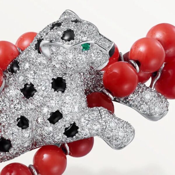 Cartier Panthère de Cartier bracelet, coral, paved - Image 2