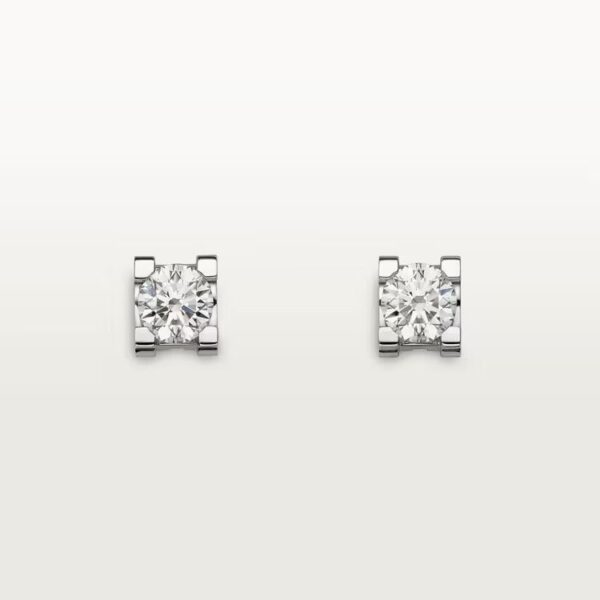 Cartier C de Cartier stud earrings, 2 brilliant-cut diamonds - Image 4