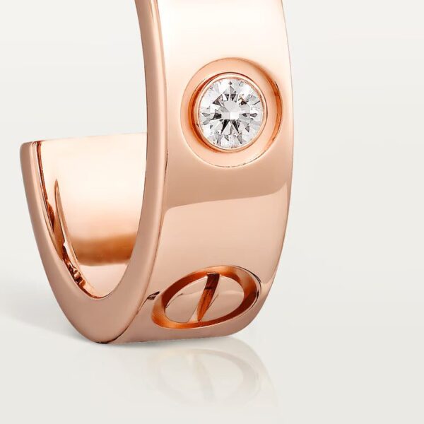 Cartier LOVE hoop earrings, classic model, 2 diamonds - Image 4