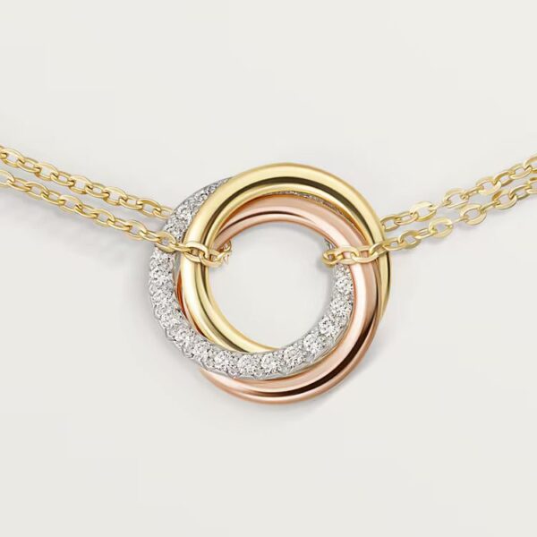 Cartier Trinity bracelet, on chain, diamonds - Image 2