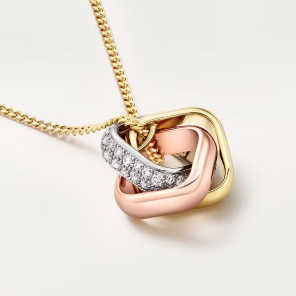 Cartier Trinity pendant, cushion-shaped, half-paved - Image 2