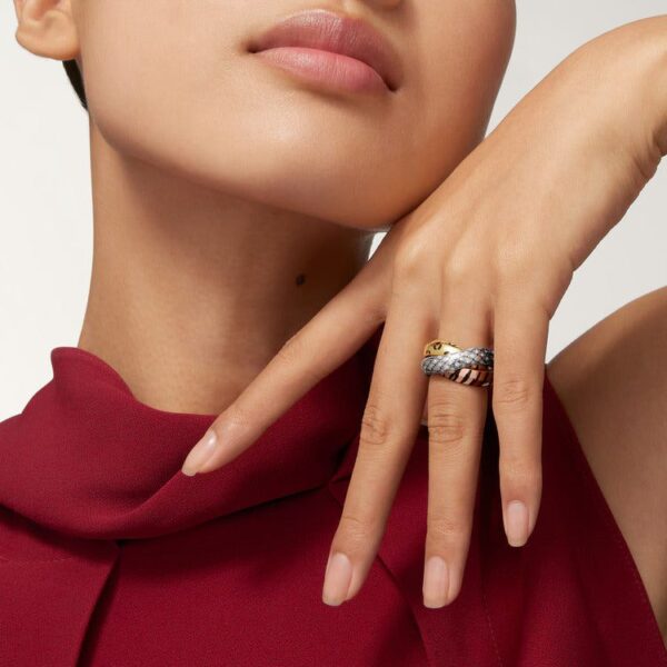 Cartier Trinity ring, lacquer, half-paved - Image 3