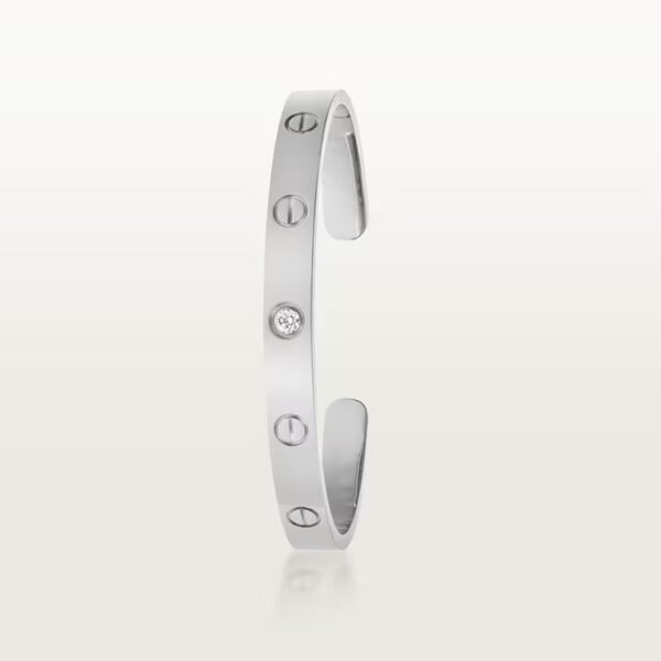 Cartier LOVE cuff, open, classic model, 1 diamond - Image 2