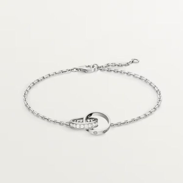 Cartier LOVE bracelet, on chain, half-paved - Image 4