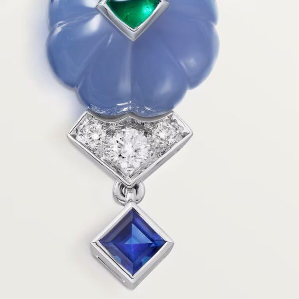 Cartier Sixième Sens par Cartier earrings, chalcedony, paved - Image 2