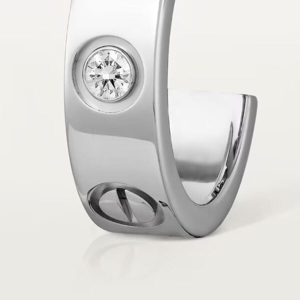 Cartier LOVE hoop earrings, classic model, 2 diamonds - Image 2