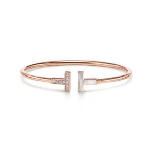 Tiffany T Diamond and Mother-of-pearl Wire Bracelet