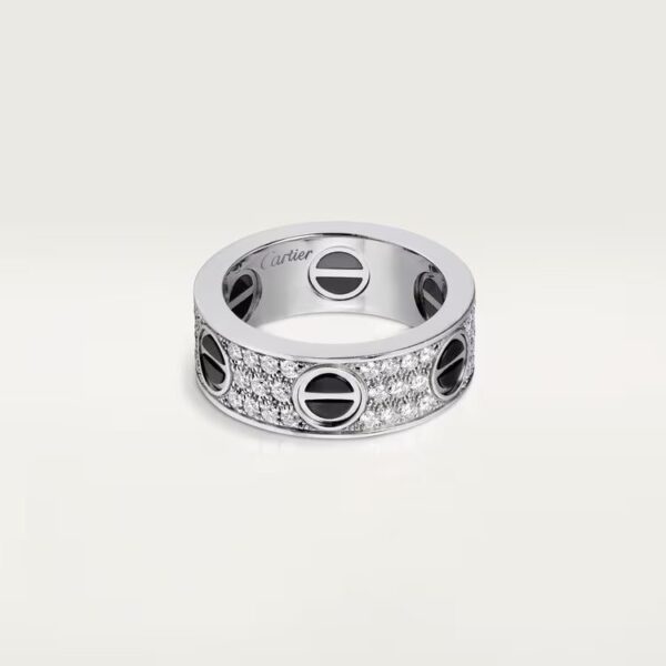 Cartier LOVE ring, classic model, paved, ceramic