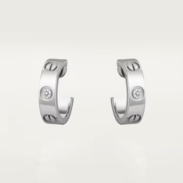 Cartier LOVE hoop earrings, classic model, 2 diamonds