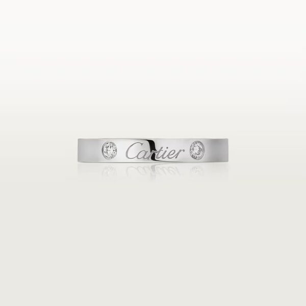 Cartier C de Cartier wedding band, 3 mm width, 2 diamonds - Image 2