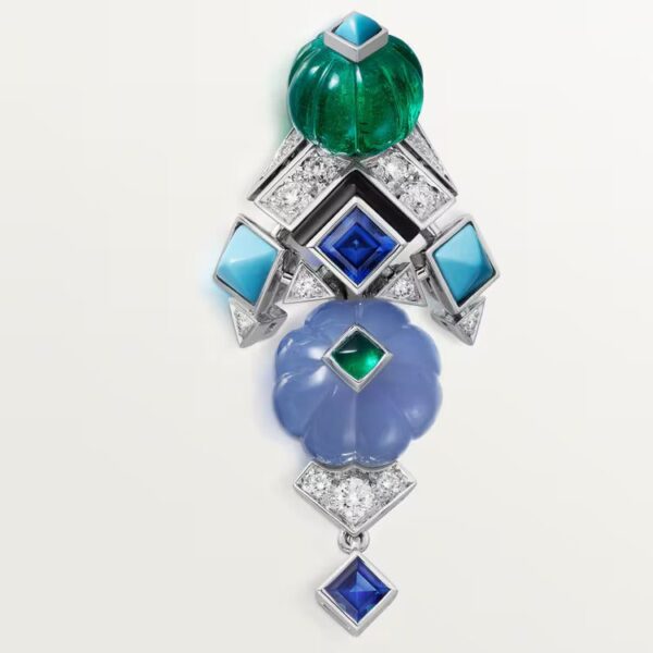 Cartier Sixième Sens par Cartier earrings, chalcedony, paved - Image 4