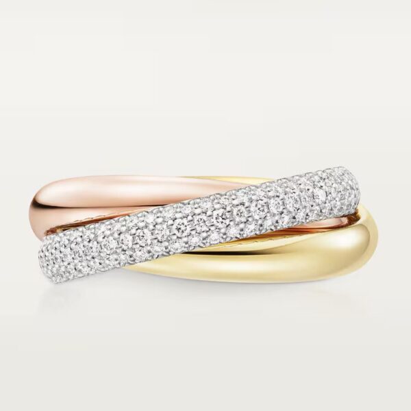 Cartier Trinity ring, classic model, half-paved - Image 2