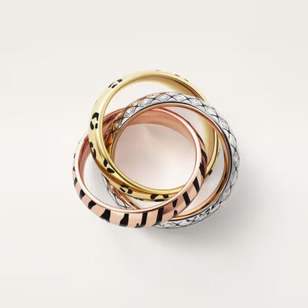 Cartier Trinity ring, lacquer, half-paved - Image 4