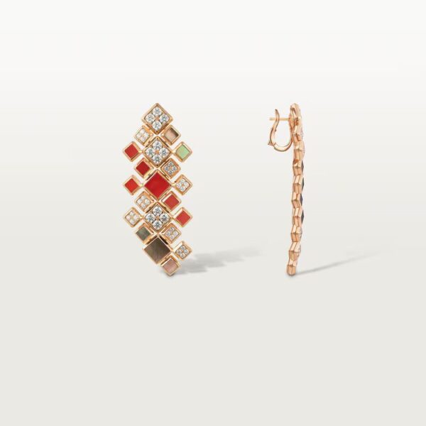 Cartier [Sur]naturel earrings, coral, paved - Image 3
