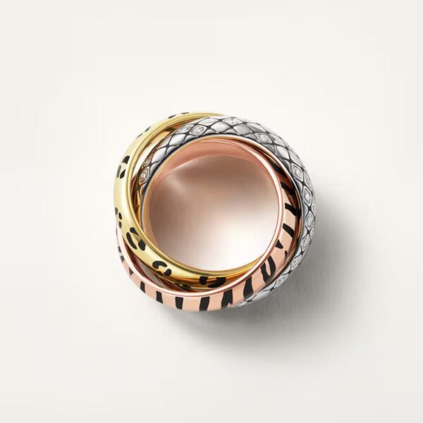 Cartier Trinity ring, lacquer, half-paved - Image 2