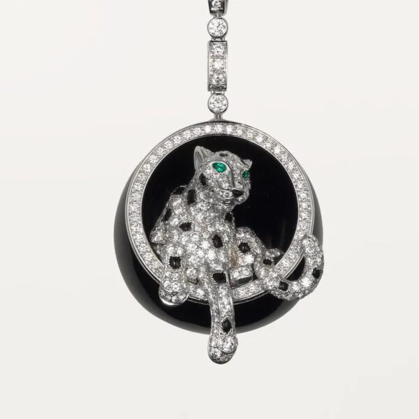 Cartier Panthère de Cartier necklace, black nephrite jade, paved - Image 2