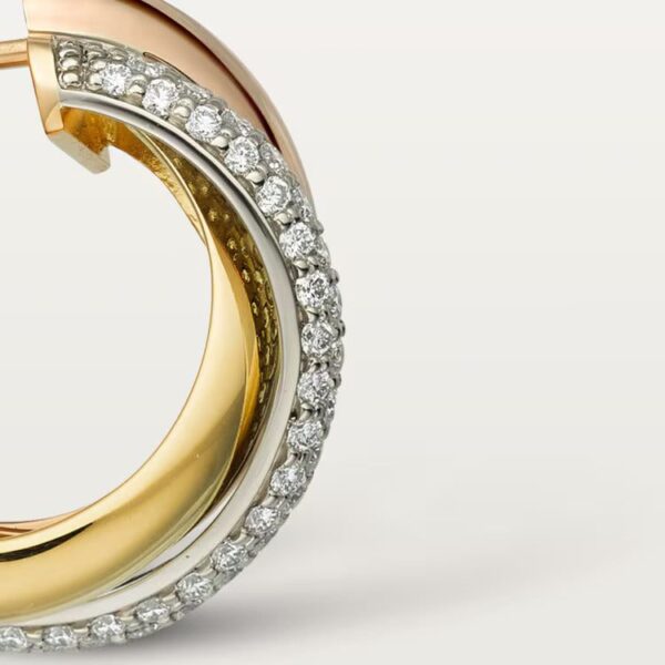 Cartier Trinity earrings, classic model, half-paved - Image 2
