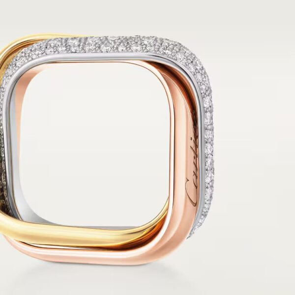 Cartier Trinity ring, cushion-shaped, large model, half-paved - Image 4