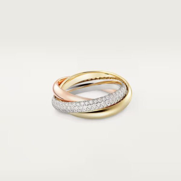 Cartier Trinity ring, classic model, half-paved - Image 4