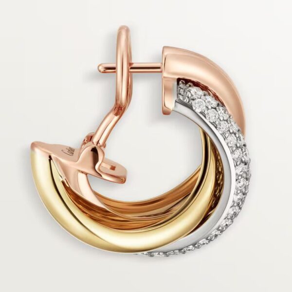 Cartier Trinity earrings, classic model, half-paved - Image 4