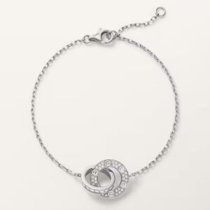 Cartier  LOVE bracelet, on chain, paved