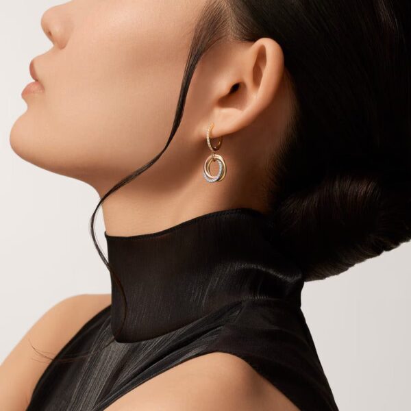 Cartier Trinity earrings, half-paved - Image 4