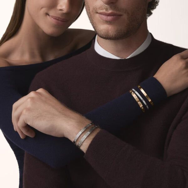 Cartier LOVE bracelet, classic model, brushed, 4 diamonds - Image 3