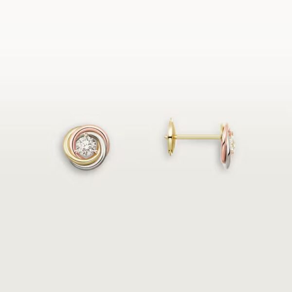 Cartier Trinity stud earrings, 2 diamonds - Image 3