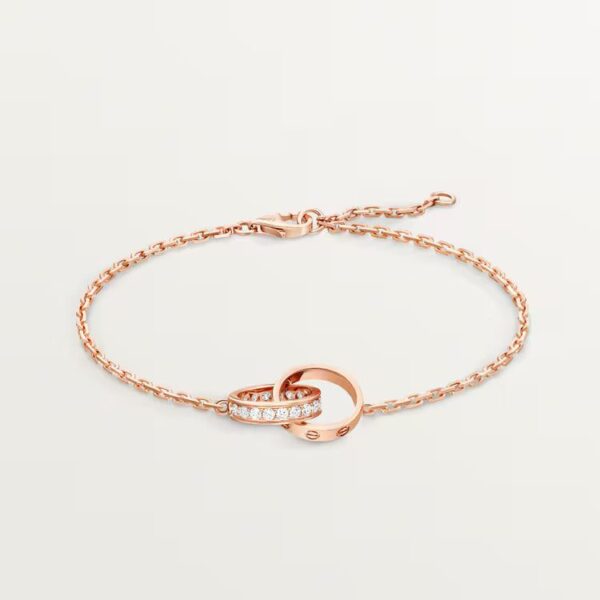 Cartier LOVE bracelet, on chain, half-paved - Image 4