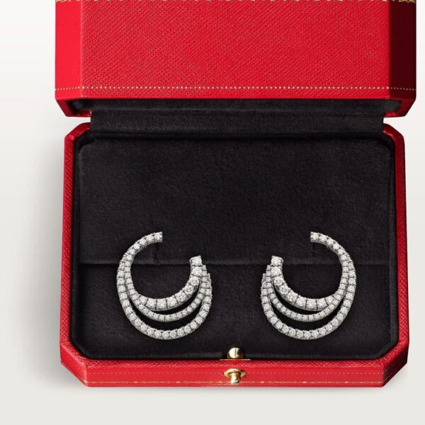Cartier Etincelle de Cartier hoop earrings, triple row, paved - Image 4