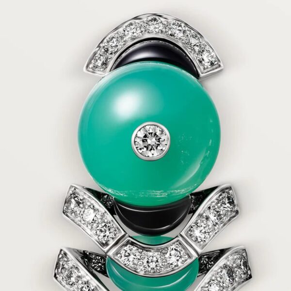 Cartier Géometrie & Contrastes earrings, chrysoprase, paved - Image 3