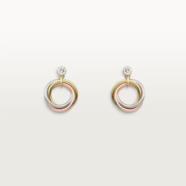 Cartier Trinity earrings, brilliant-cut diamonds