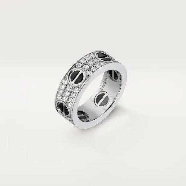 Cartier LOVE ring, classic model, paved, ceramic - Image 2