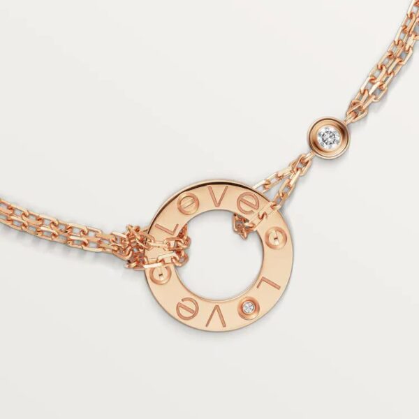 Cartier LOVE bracelet, on chain, 2 diamonds - Image 3