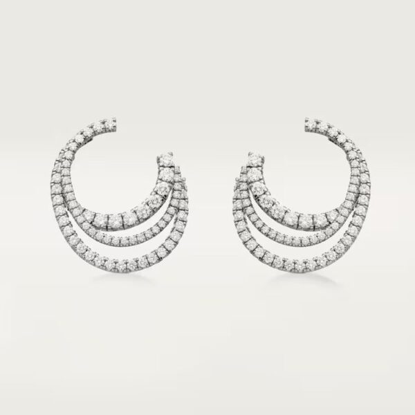 Cartier Etincelle de Cartier hoop earrings, triple row, paved