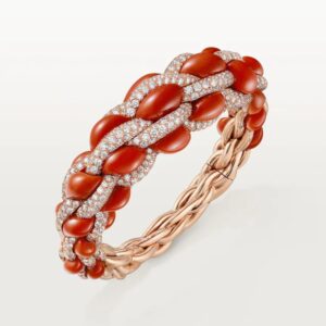 Cartier Libre Tressage bracelet, coral