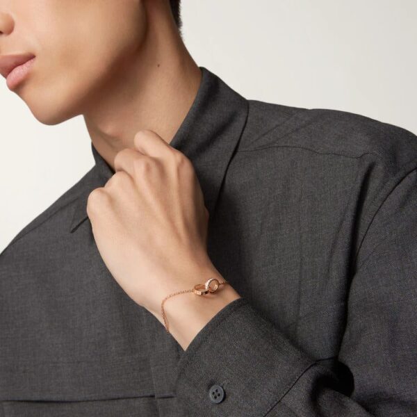 Cartier LOVE bracelet, on chain, half-paved - Image 5