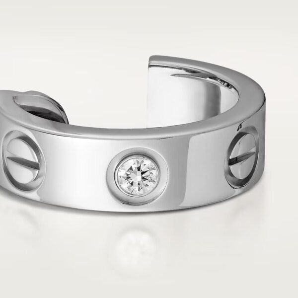 Cartier LOVE hoop earrings, classic model, 2 diamonds - Image 4