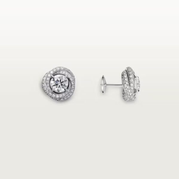 Cartier Trinity Ruban stud earrings, 2 brilliant-cut diamonds, paved - Image 3