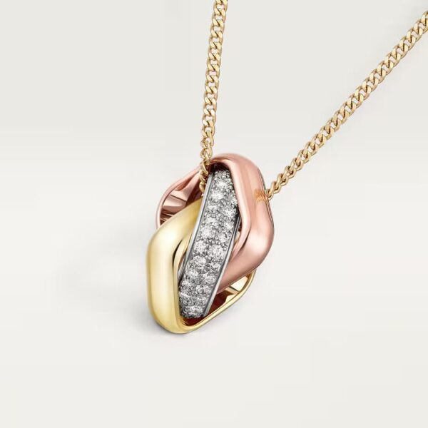 Cartier Trinity pendant, cushion-shaped, half-paved - Image 3
